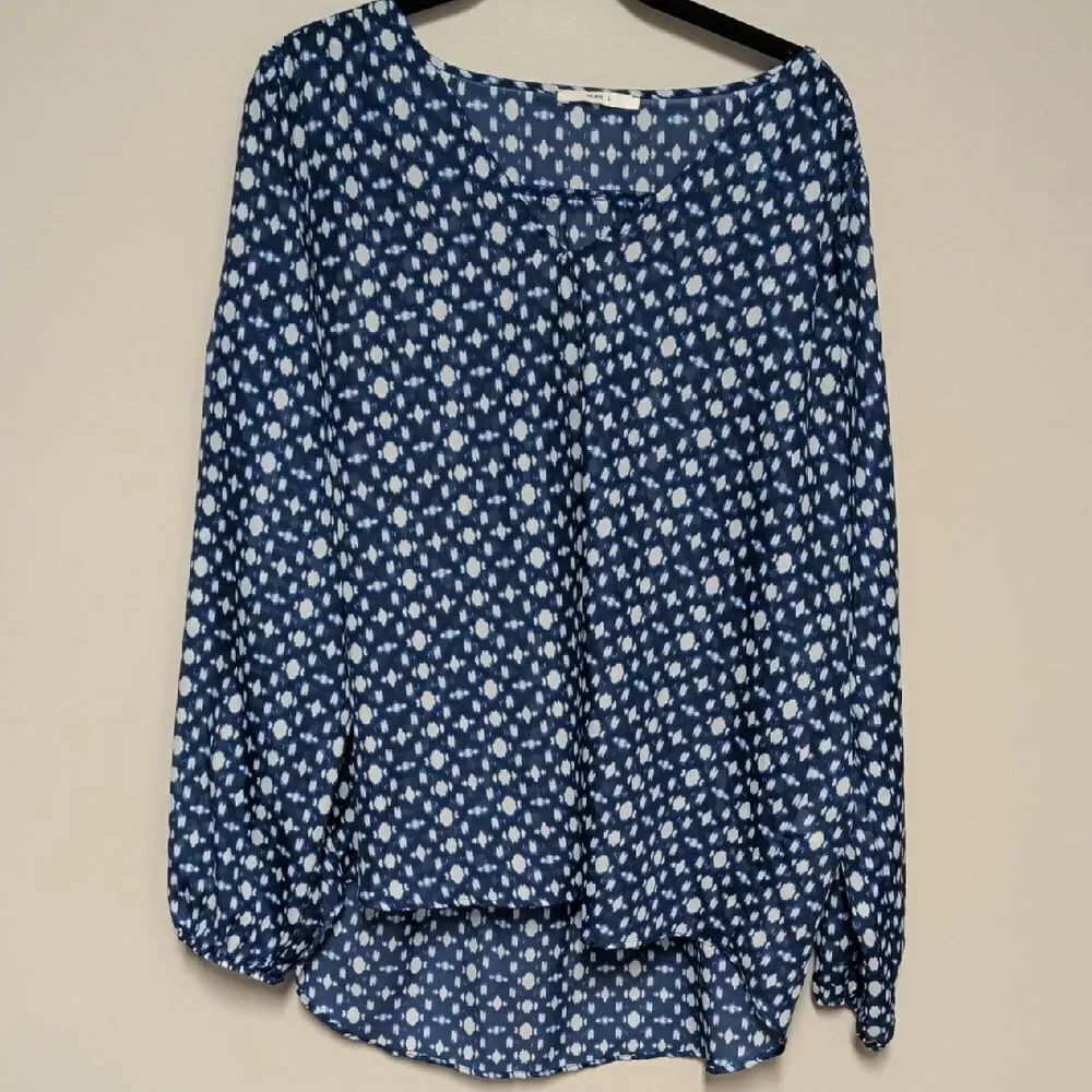 Elegant Navy Polka Dot Blouse